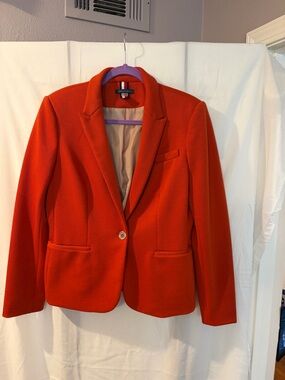 Tommy Hilfiger Orange Knit Tailored Blazer